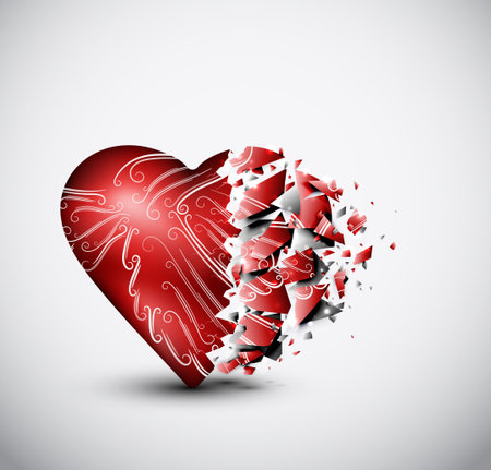 Broken glass heartのイラスト素材