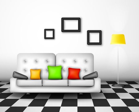 Modern interior home designのイラスト素材