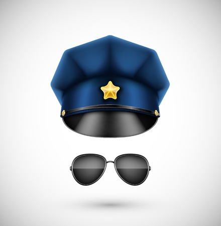 Police accessories  hat and glasses   Eps 10のイラスト素材