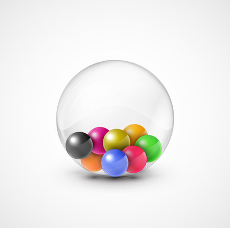 Colorful balls in transparent sphere  Eps 10のイラスト素材