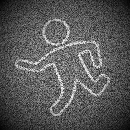 Silhouette of man on asphaltのイラスト素材