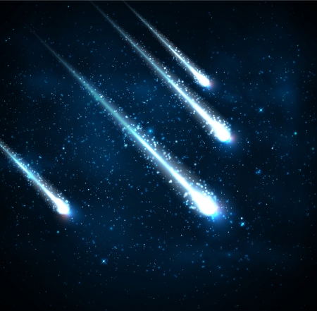 Comet in the starry sky  のイラスト素材