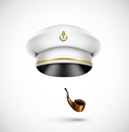 Sailor accessories  hat and pipe , eps 10のイラスト素材