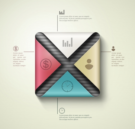 Square banner template, info graphics  のイラスト素材