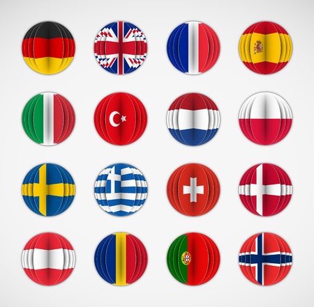 Set of flags  Europeのイラスト素材