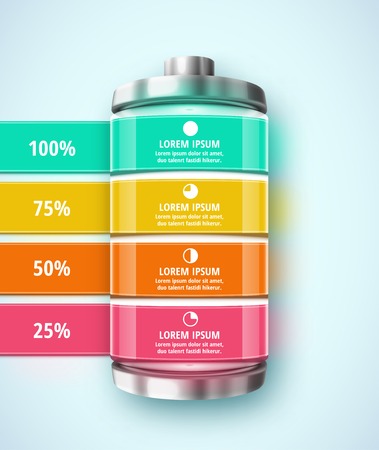 Battery, template infographic  のイラスト素材