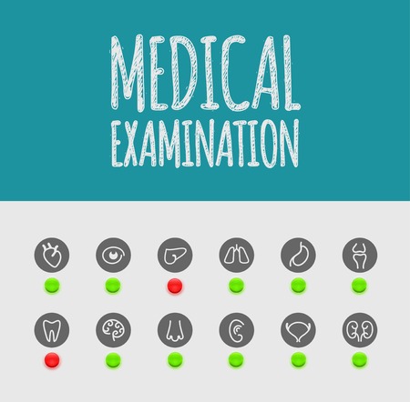 Medical examination, iconsのイラスト素材
