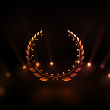Winner background, gold laurel wreath, eps 10のイラスト素材