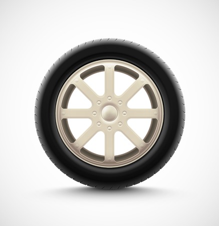 Isolated car wheel, eps 10のイラスト素材