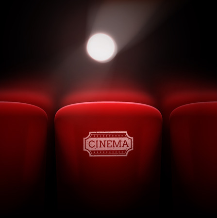 Cinema seats, projector light,のイラスト素材