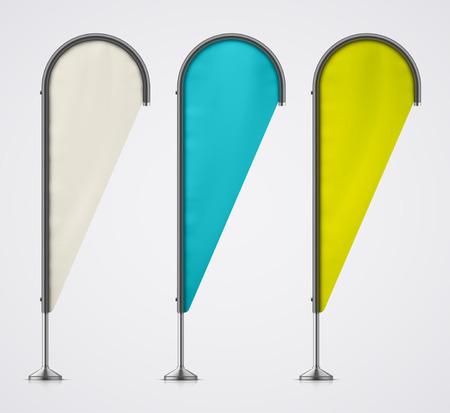 Set of color banner flags.のイラスト素材