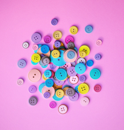 Pile of colorful sewing buttons on pink background, eps 10のイラスト素材