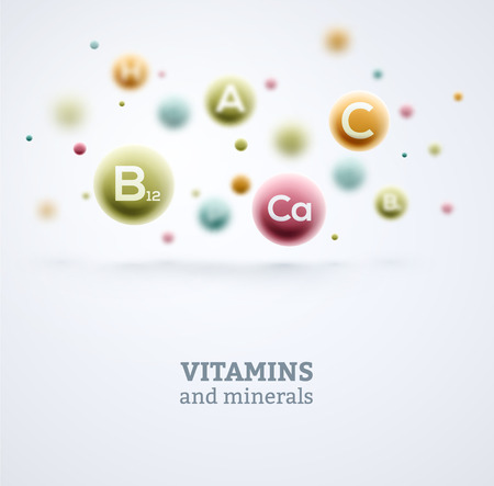 Vitamins and minerals backgroundのイラスト素材