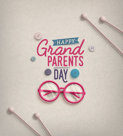 Grandparents Day, greeting card のイラスト素材