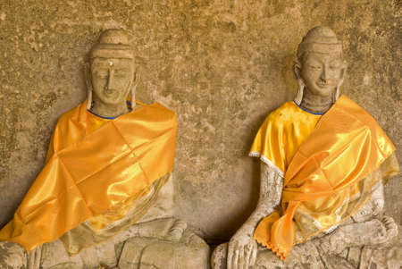 Statue of two Buddhaの写真素材