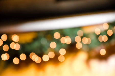 Blurred lights with a green and yellow backgroundの写真素材