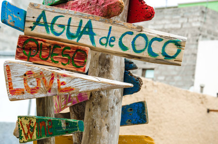 Indications and signals to different delicaciesの写真素材