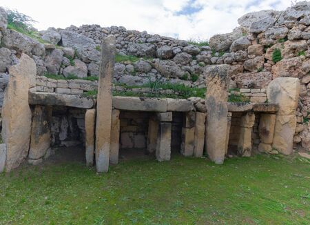 Inside the megalithic Temples of Malta- Ggantijaの写真素材