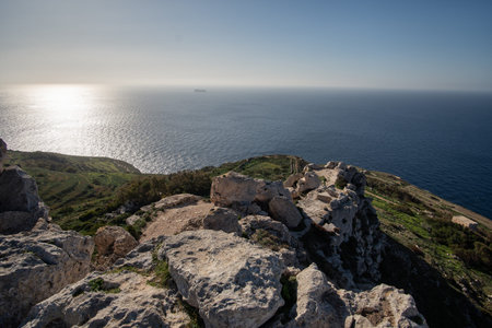 Beautiful coastline in Malta islandの写真素材