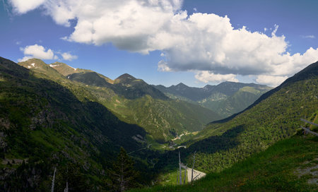 beautiful panoramic view at Arcalis 91 in the Andorran Pyrenees
