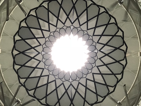 view underneath mosque domeの写真素材