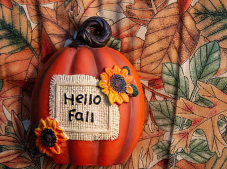 a pumpkin with a leaf background great halloween.