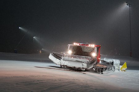 Snowcat in mountains Georgia the resort of Gudauriの写真素材