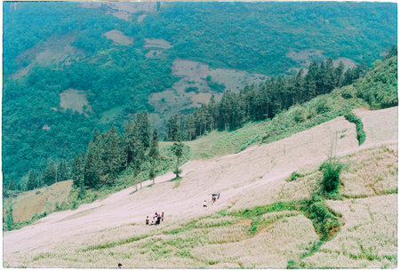 Spring country mountainの写真素材