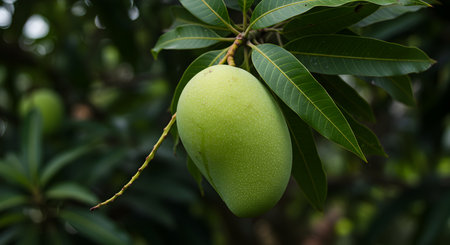 Mango fruit on the tree in the garden. Mango fruitの素材