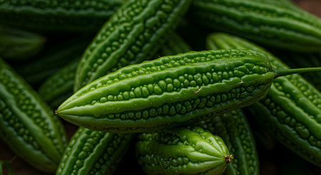 Bitter melon, Bitter gourd or bitter melonの素材
