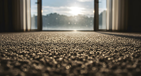 Sunrise in the interior of a modern office building, close-upの素材