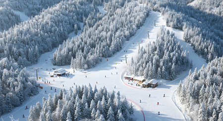 Winter in the swiss alps (Braunwald, Switzerland)の素材