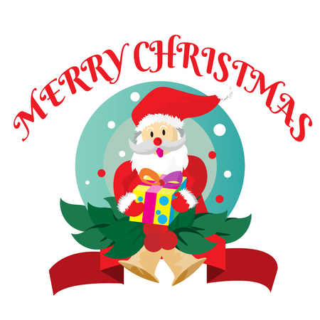 Santa claus Hello Merry Christmas Collection Logo icon vector illustrationsのイラスト素材