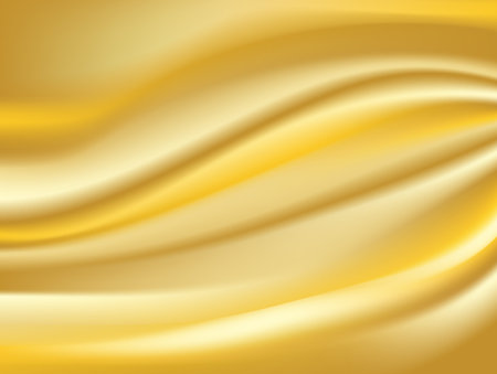Abstract gold. background Vector gold cloth Fabric Textile Drape with Crease Wavy Folds.with soft waves and Gold fabric, waving in the windのイラスト素材
