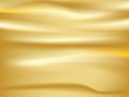 Abstract gold. background Vector gold cloth Fabric Textile Drape with Crease Wavy Folds.with soft waves and Gold fabric, waving in the windのイラスト素材