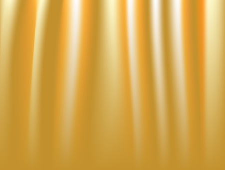 Abstract gold. background Vector gold cloth Fabric Textile Drape with Crease Wavy Folds.with soft waves and Gold fabric, waving in the windのイラスト素材