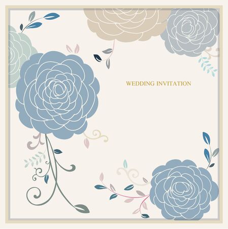 Vintage Wedding invitation Wedding flower rose pastel.のイラスト素材