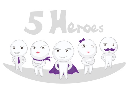 5 heroes のイラスト素材