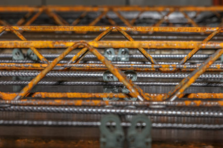 Close up picture of precast girder slab in production