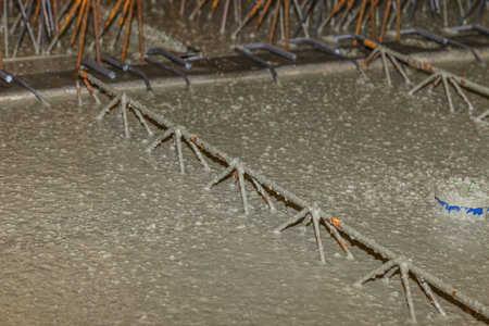 Close up picture of precast girder slab in production
