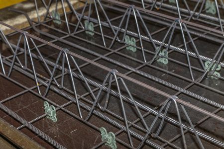 Close up picture of precast girder slab in production