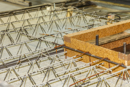 Close up picture of precast girder slab in production