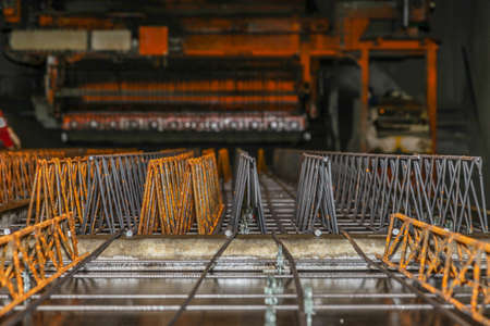 Close up picture of precast girder slab in productionの写真素材