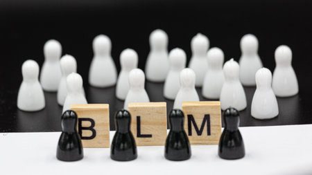 Symbolic scene for Black Live matters shown with game pieces
