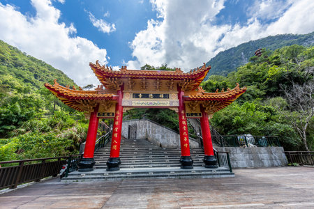 Panoramic view over Xiangde temple area on Taiwan