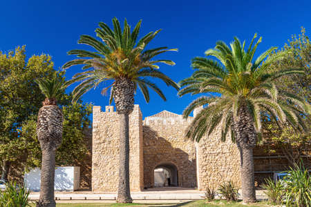 View on historical city gate of Lagos in Portugalの写真素材