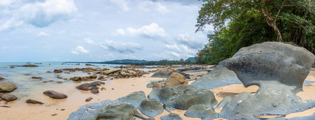 Panoramic view over Khao Lak beach in Thailand during daytime
