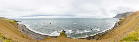 Picture of wild and deserted nature in eastern iceland in summerの写真素材