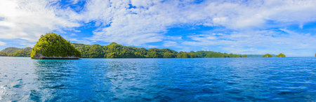 Blue waters between coral islands in Palau during daytime