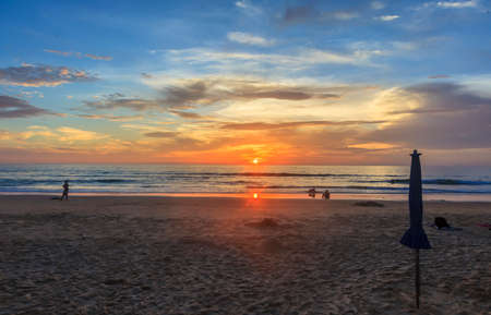 Sunset sunset at Kamala Beach on the Thai holiday island of Phuket in November 2013の写真素材